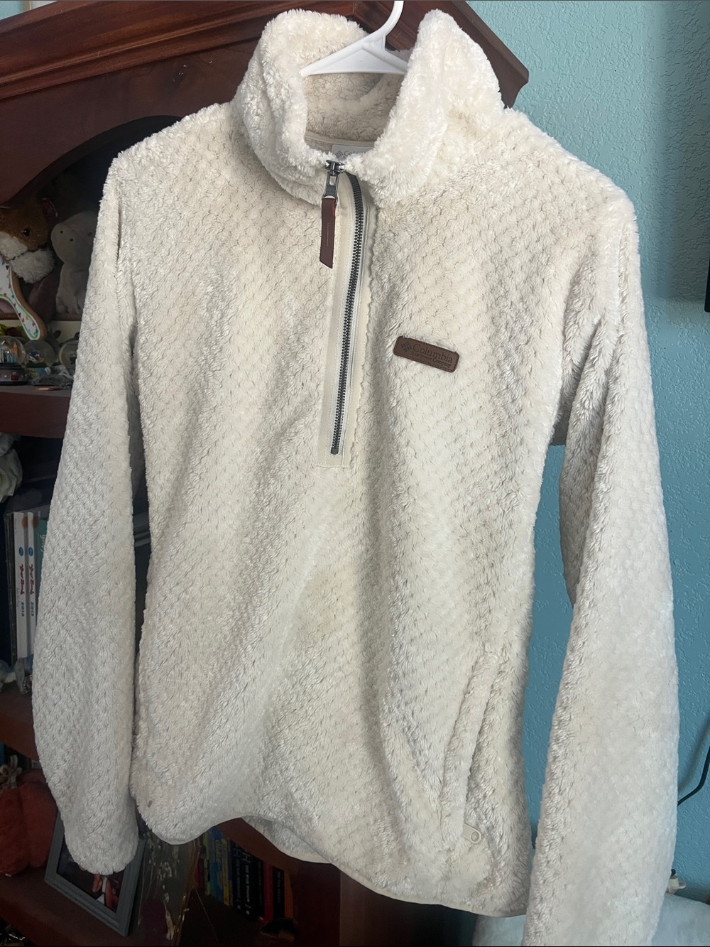 Columbia Cream Sherpa Half-Zip Teddy Jacket